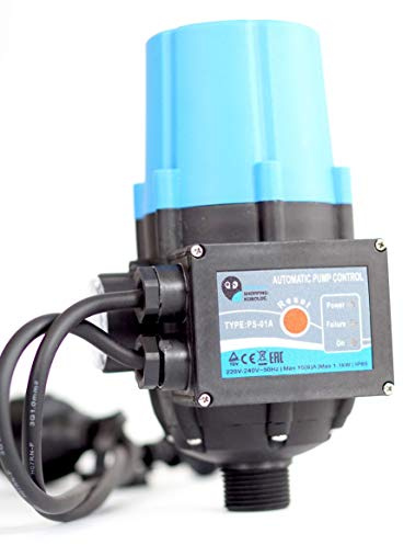 Pumpensteuerung PS-01A Druckschalter Druckwächter für Pumpe Gartenpumpe Hauswasserwerk mit integrierten Trockenlaufschutz und Kabel (2x)