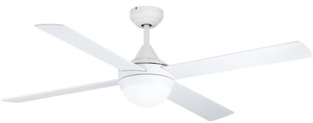 EGLO Deckenventilator VARADERO, 4 Flügel Ventilator mit Licht | Wendeflügel aus MDF in Weiß oder Eiche, Gehäuse aus Stahl in Weiß matt, Fernbedienung, Timer, Sommer Winter Betrieb, AC Motor