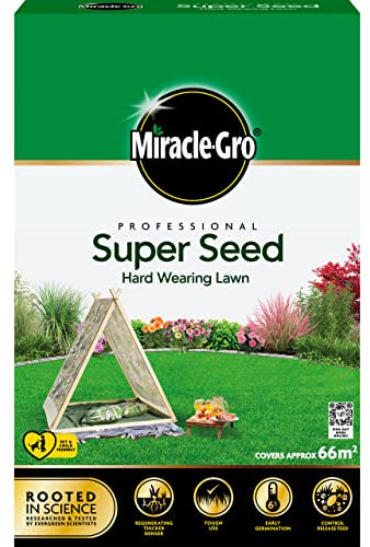 Miracle-Gro Professional Super Seed Hard Wearing Lawn Seed, 66m2