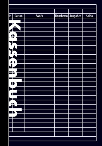 Kassenbuch - Einfach Schwarz: 110 Seiten | DIN A5 | Einnahmen-Ausgaben Buch ( Softcover )