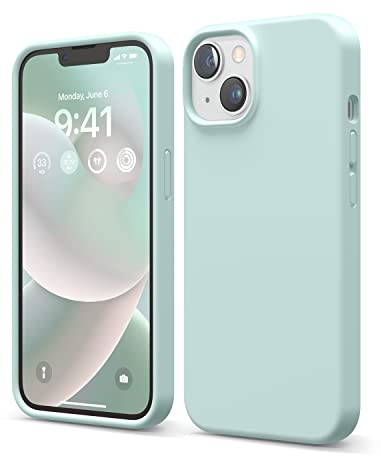 elago Silikon Hülle für iPhone 14 | Premium Silikon, Ganzkörperschutz - 4 Schichten stoßfeste Handyhülle, kratzfestes weiches Mikrofaserfutte (Grün)