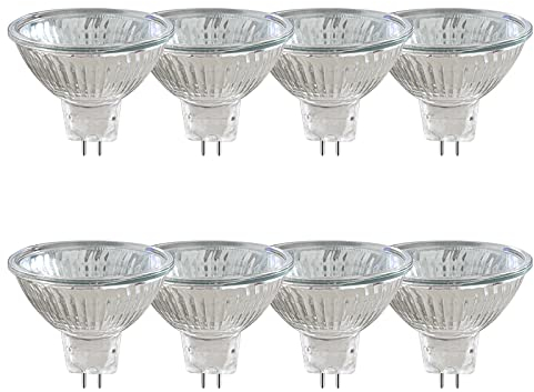 Caldarax 8 Stück MR16 GU5.3 20W 12V Halogenstrahler, Dimmbar 2700K Warmweiß, 210LM, Halogen Reflektor Glühbirne, Halogen Spot, GU5.3 Bi-Pin Base Strahler 36° Abstrahlungswinkel