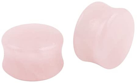 Mesnt 1 Paar Flesh Tunnel 6mm Rosa Stein aus Stein Tunnel Expander Stretching