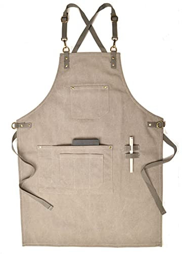 BATTTX Arbeitsschürze Herren,Robuste Werkzeugschürze for Männer, Arbeitsschürze Mit Werkzeugtaschen for Küche, Garten, Keramik, Werkstatt, Garage Und Mehr