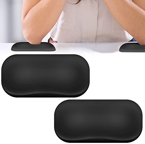 EBANKU 2 pièces Noir Repose Main pour Ongles Coudes Bureau Poignet Repose | Bras Coussin Support Ergonomique Antidérapant Manucure Repose Mains pour Salon Manucure Bureau Domicile