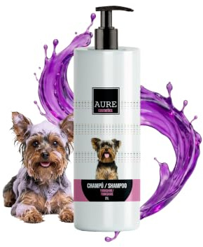 AURE Champu para Perros Yorkshire 2 L – Champu Perro Desenredante y Suavizante, Aporta Brillo y Fuerza al Pelo Largo, pH Adaptado,Champú para Perros Uso Frecuente, Cuidado Profesional para Mascotas