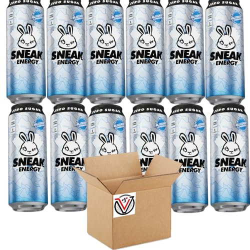 Sneak-Energy Tropikilla, Purple Storm, Blizzard Lemonade, Raspberry Lemonade Can 500ml - Zero Sugar, No Artificial Colours or Flavours (12 Cans)
