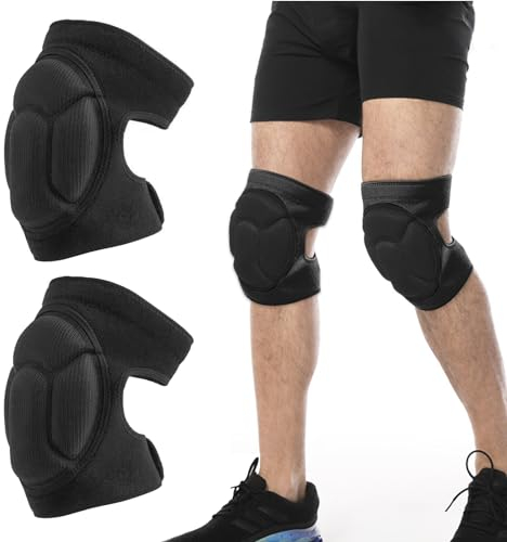 Drufoful Rodilleras Trabajo, Rodilleras de protección, Esponja Gruesa Antideslizante, Ajustable Soporte de Rodilla Compresio para Trabajo, Jardín, Construcción (2 Piezas)