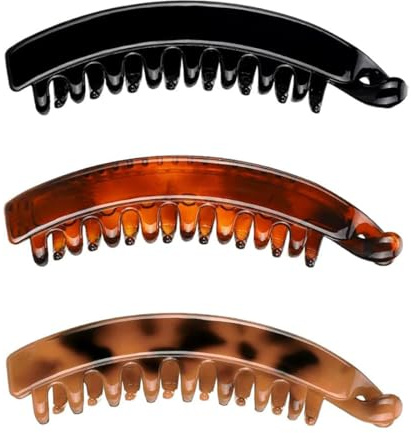 WKRTDY 3er Pack Rutschfeste Pferdeschwanz Haarklammern für Damen und Mädchen mit dickem Haar - Bananenspangen Haarhalter, zum Binden von Pferdeschwänzen, Unverzichtbares Beauty-Accessoire!