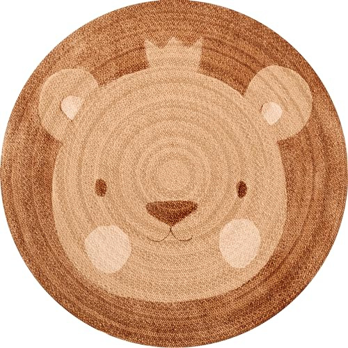 VINILIKO Design | Alfombra Vinílica Redonda Rey León [Diam] 100 cm - Antideslizante, Impermeable, Lavable - Varios Tamaños - Alfombra Vinilo Salón, Cocina