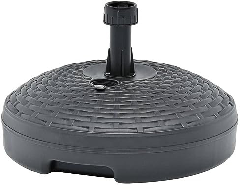 LAPOOH Sonnenschirmständer, Schirmständer Balkon, Strand Schirmständer, Sonnenschirmfuß, Sand/Wasser 20L Anthrazit Kunststoff Rattan
