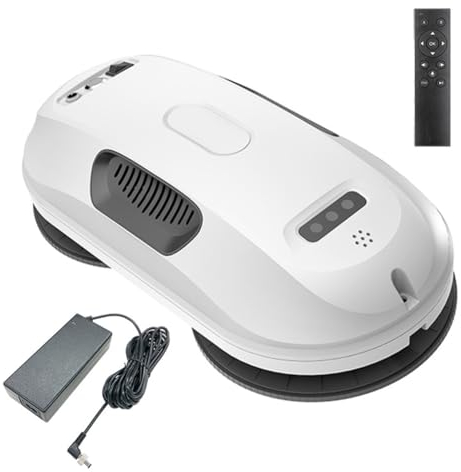Electric Window Cleaner Robot with Water Spray, Window Vacuum Cleaner Smart Glass Cleaning Robot, Remote Control, 2600Pa Suction, Automatic Path Planning for Outdoor/Indoor Windows