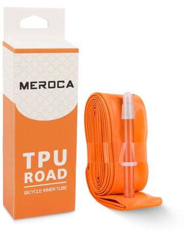 TINGSING TPU-Schlauch 700C, kompatibel mit 700 x 23/25/28/30/32/35c, 45 mm Presta-Ventil, ultraleichte Rennrad-Innenschläuche, 30 g Fahrradreifen für alle Straßen und Schotter, Orange