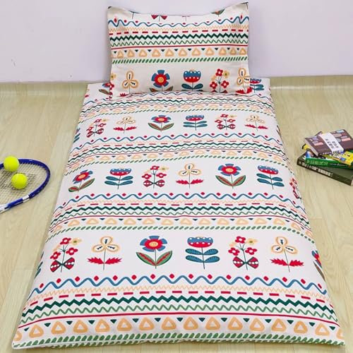 LDLCYCN Boden-Futon-Matratzenbezug Mit Reißverschluss Queen Weicher Matratzenschoner Vollverpackung Japanischer Futonbezug Schutzhülle Für Campingmatratzen Waschbar,B,90x200cm