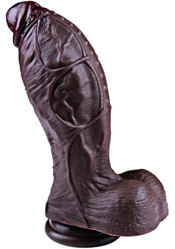 3 Diameter Huge Black Dildo,10.4 Realistic Giant Silicone Dildo,Thick Extra Large Penis Suction Cup XXL Fat Long Anal Plug, G-spot Anal Wide Penis Adult Toy for Experienced Men and Women