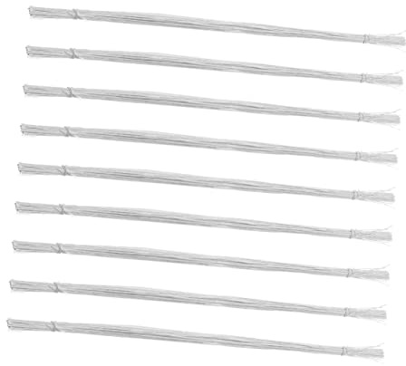 NUOBESTY 100 Pcs White Florist Wires Handmade Flower Wires Bendable and Portable for Making Bouquets