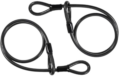 CLKE 2 cables de 1 m x 4 mm, con ojales, cable de alambre con ojales y revestimiento de plástico para remolque de bicicleta