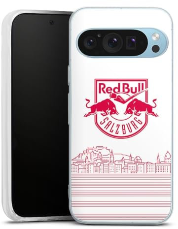 DeinDesign Silikon Hülle kompatibel mit Google Pixel 9 Pro Case transparent Handyhülle Eishockey Skyline EC Red Bull Salzburg