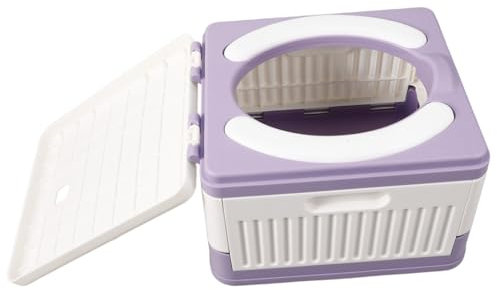 FRCOLOR Inodoro Portátil Plegable para Acampar y Coche, Orinal de Emergencia Ligero Asiento Pvc y Color Madera Violeta, Práctico para Adultos y Niños en Viajes y Exteriores