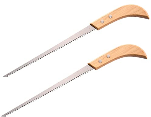 Seghetto da Potatura Manuale 2 Pezzi in Legno e Manganese Argento | Seghe da Giardino per Potatura, Uso Hunting e Cross-country, Compatto e Leggero, Decorazioni Scuola