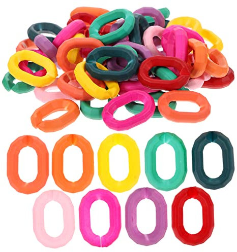 Tofficu 50piezas Hebillas Cadena Acrílicas Anillos Correa Bolso Conectores Collar Kit Manualidades