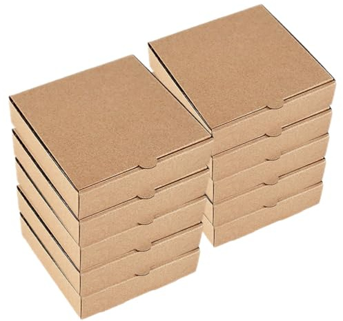 Holibanna 10 Mini-Pizzaschachteln Aus Kraftpappe 6.30X6.30X1.57In Quadratisch Für Partygeschenke Kekse Kuchen Bastelarbeiten Robuste Pizza-Aufbewahrungsbox