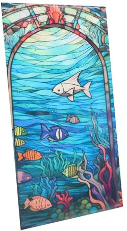 Cabilock Undersee -Welt -glasaufkleber Fensterfolie Fenster Datenschutzfilm Befleckt Led Abdeckung Fensteraufkleber Privatsphäre Filme Uv Datenschutzfenster Film PVC