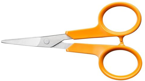Fiskars Classic Manikyrsax, Böjd, Höger- och Vänsterhändad | Total längd: 10 cm, Förbättrad Greppergonomi, Kvalitetsstål/Plast, Orange, 1075058