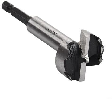 Hex Shank Multi-Tooth Flat Drill Bit Set for Woodworking, High Carbon Steel Hinge Boring Opener, Sizes 26mm to 35mm for Precise, Smooth Holes in(32MM)