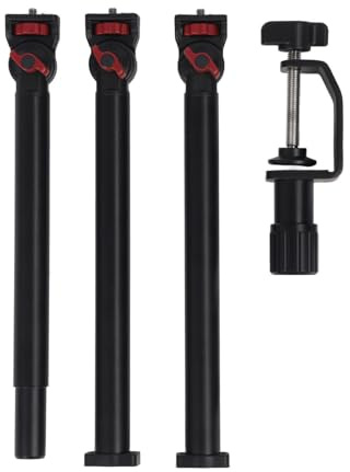 SAAZKPNCZ Articulating Arm Overhead Camera Mount Desk Stand, 3 Section Detachable Arm with 360° Head, C Clamp Aluminum Stand for DSLR Camera, Webcam, Projector, Microphone