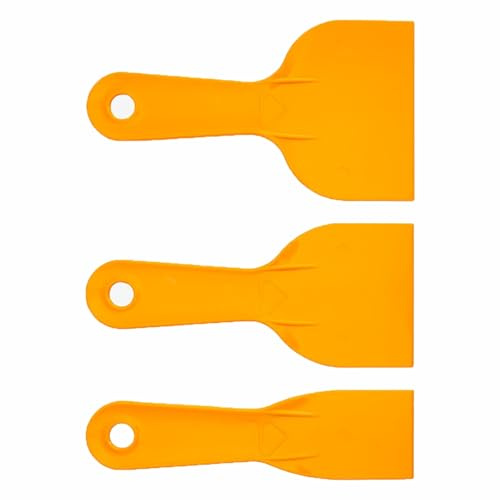Set di raschietti per stucco in plastica, 3 pezzi, spatola, raschietti per vernice, per rattoppare, decalcomanie, adesivi per rimuovere carta da parati (7,7 cm, 12,7 cm, 15,4 cm)