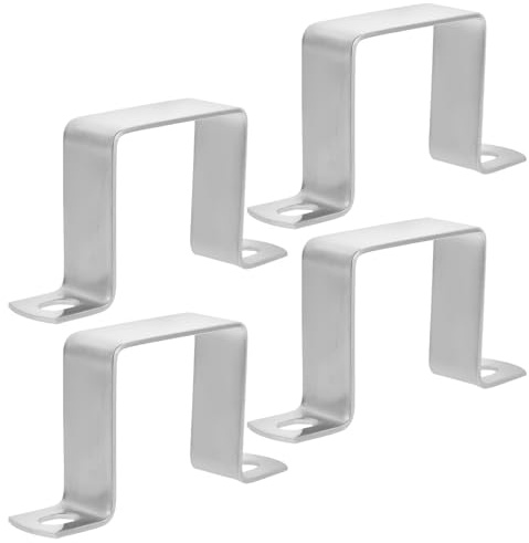 HORIALENCE 4 pezzi Supporto U in Acciaio Inossidabile per Tubo Quadrato da Morsetti Staffa Resistenti per Fissaggio Tubi Collari Rettangolari per Arredamento e Impianti Idraulici