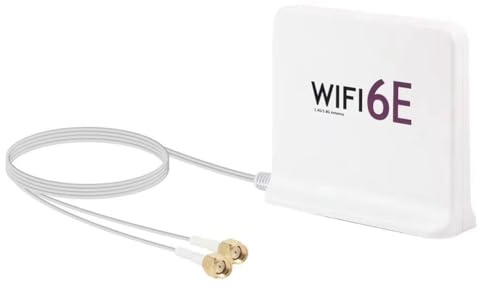 Buhdjfnke Antena portátil 2.4G/5G/6G WiFi 6E con cable, antena interior inalámbrica con base magnética para tarjeta de red, fácil instalación,