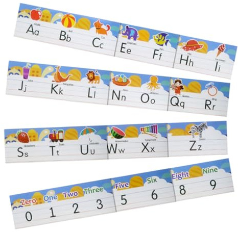 FUOYLOO Bacheca Adesiva Alfabeto e Numeri 0-9, Lettere Inglesi Colorate, Resistente alle Macchie, Facile da Pulire e Installare, per Aula e Spazio Educativo