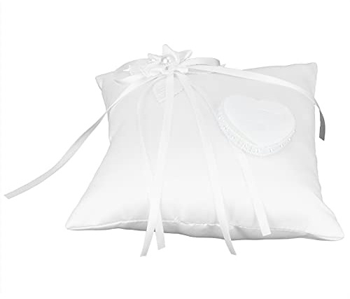 BTOSEP Hjärtformad ringkudde kamelia elegant bröllopskudde för ceremonier fester 20 x 20 cm