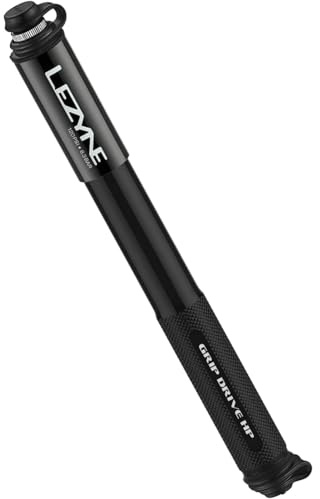 Lezyne Grip Drive HP Bicycle Hand Pump, ABS Flip Chuck, 120PSI, Road, Gravel Bike, Presta and Schrader Valve, High Pressure