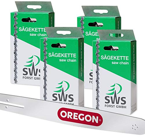 30cm Oregon Schwert Set mit 4 Sägeketten 3/8 44TG 1,3 mm kompatibel mit Stihl MS170