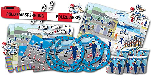 Kindergeburtstag Polizei Partygeschirr & Tischdeko Set