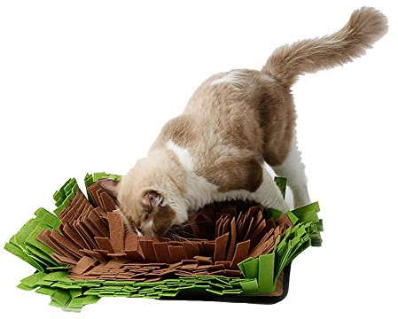 GUOCU Schnüffelteppich Riechen Trainieren Matte Geruchsempfindung Trainieren Matte Für Hunde Und Katzen,Schadstofffreies Hundespielzeug Schnüffelrasen Intelligenzspielzeug Schnüffelmatte Futtermatte