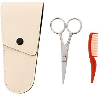 1 Stück Schnurrbart-schnitt-set Nasenhaarschere Bartschneidescheren-kit Schnurrbartschere Bartscheren-set Stoffschere Zwiebelschneider Rostfreier Stahl Mann 2-teiliges Set