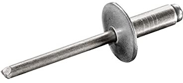 GOEBEL® - 250 x Großkopf Nieten Aluminium/Edelstahl A2 (V2A) (Ø x L) 5,0 x 25,0 mm - Großkopf Blindniete - Popniete - STANDARD