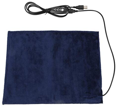 Coussin Chauffant, 5V / 2A USB Coussin Chauffant Electrique à Température Réglable à 3 Modes Tapis Chauffant pour Réchauffer Epaule, Cou, Taille, Abdomen ou Lit d'Animal Domestique 24x30cm