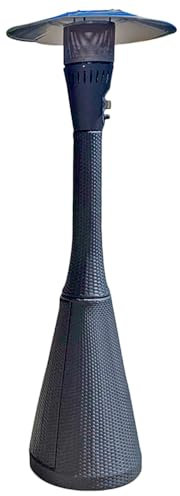 TEMPO STYLE - Fungo riscaldante per esterno pronto all'uso HABITAT Nero, polyrattan ed acciaio | 10kw per riscaldare fino a 50 m² | da 15 a 40h di funzionamento