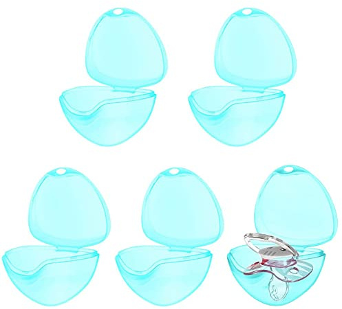 Schnulleretui 5 Stück Grün Transparent Schnullertasche Schnullerhalter Box BPA-frei Nippel Shield Case für Reisen und Zuhause