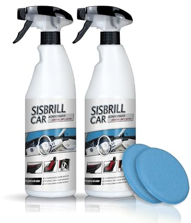 Sisbrill Car Leather Cleaner & Conditioner Spray – Auto Interior Cleaner for Leather, Plastic, Vinyl, Dashboards – Satin Finish – Pack of 2 (25 fl oz Each)