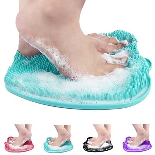 AXLOFO® Dusch Fußmassagegerät Scrubber, Dusch Fußreiniger Fußwäscher Fuß Wasch Pad, Verbessert die Fußzirkulation Reduziert Fußschmerzen - Beruhigt Müde Achy-Füße (green)