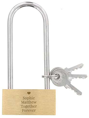Personalised Any Message Engraved Padlock with Keys Gift for Birthdays, Father's Day, Valentine's Day, Anniversary.