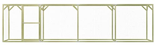 Yolola Hühnerkäfig Outdoor, Hühnerkäfig Holz Hühnerhaus Hühner Freilaufgehege Hühnerstall, HühnervoliereKaninchenstall, Gefügelstall Voliere,1,5x6x1,5 m Imprägniertes Kiefernholz