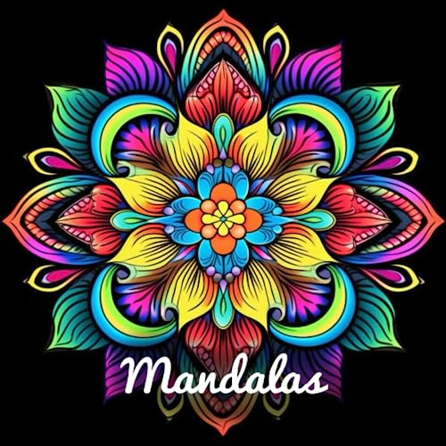 Mandalas Malbuch für Erwachsene mit schwarzem Hintergrund