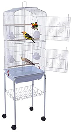 luckxuan Vogelkäfig/Vogelkäfige 59 Vogelkäfig Haustier liefert Metallkäfig mit Walzständer Vogelvoliere Vogelhaus
